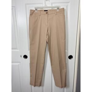 Talbots Tan Khaki Trousers Pants Straight Leg Chino Women's Size 10 Cotton Blend
